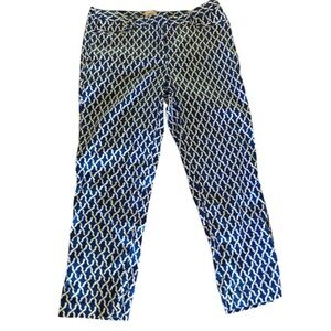 Laundry by Shelli Segal ladies, cotton blue /white pants excellent condition 8